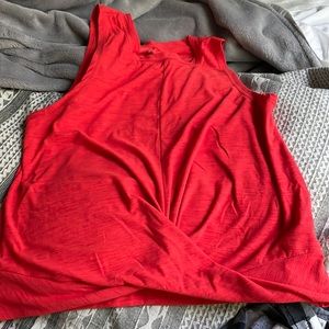 High neck twist front breathe active tank